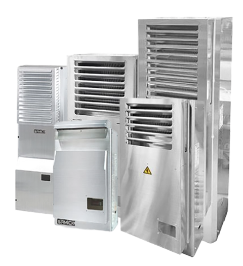 케비닛 에어컨 · 판넬 에어컨 · 실외 부착형 · 삼익기전